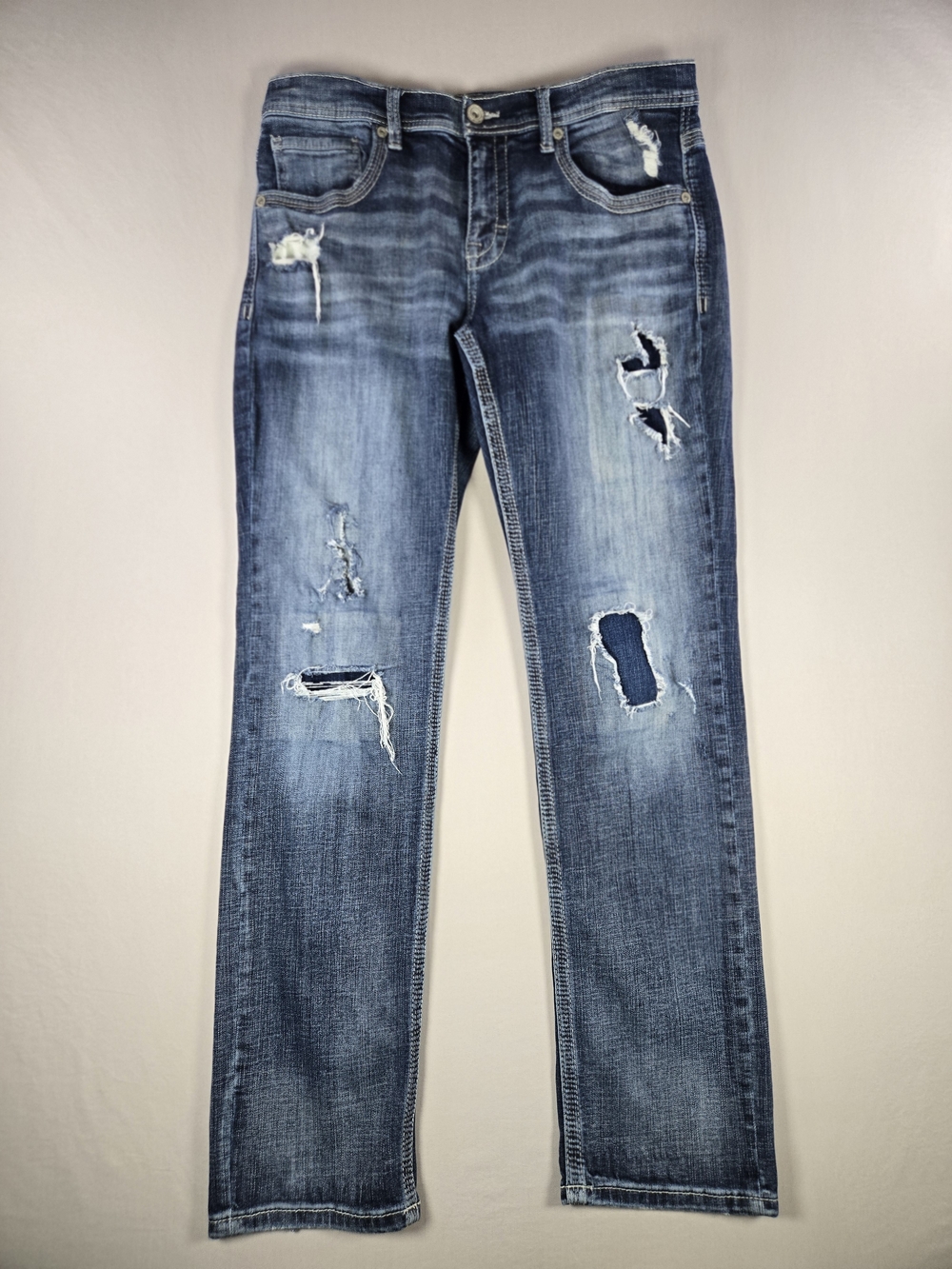 BKE Nolan Straight Leg Distressed Jeans Men’s 32x34 Medium Wash